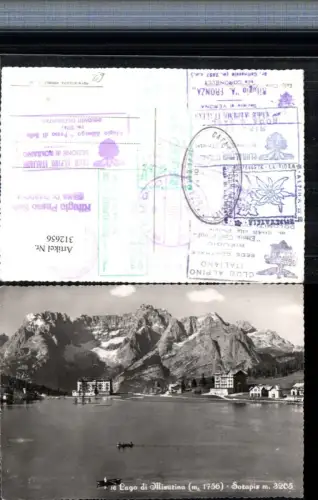 312656,Veneto Belluno Lago di Misurina Misurinasee b. Cortina d’Ampezzo m. Sorapis Bergkulisse
