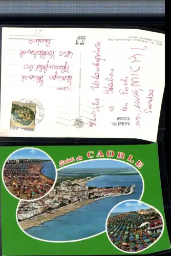 312668,Veneto Venezia Caorle Totale Strand Strandleben Mehrbildkarte