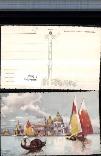312698,Künstler AK Veneto Venezia Venedig Chiesa della Salute Kirche Segelboote Gondeln