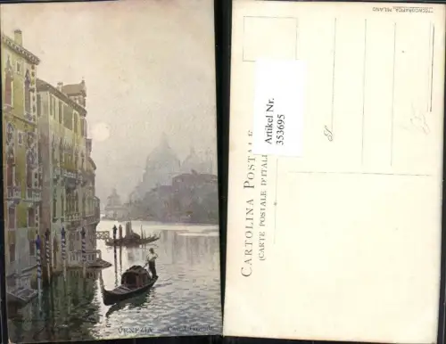 353695,Künstler AK Veneto Venezia Venedig Canal Grande Kanal Gondel