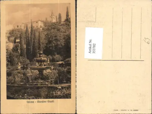 353702,Veneto Verona Giardino Giusti Garten Brunnen
