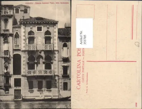 353705,Veneto Venezia Venedig Palazzo Contarini Fasan detto Desdemona Gondel