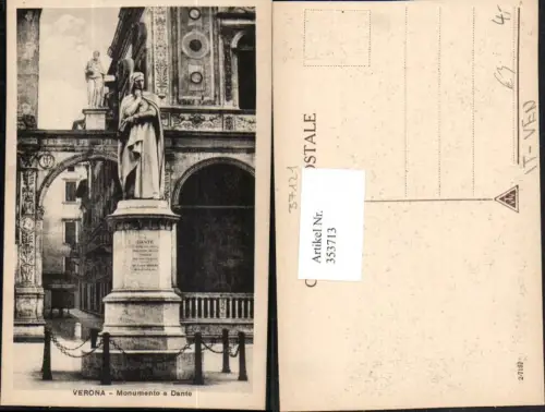 353713,Veneto Verona Monumento a Dante Denkmal