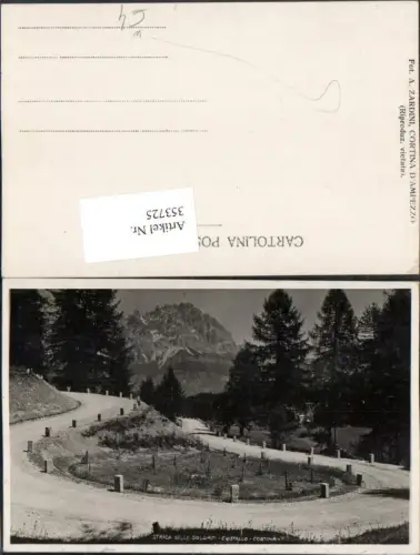 353725,Veneto Belluno Strada delle Dolomiti Cristallo Cortina Straße Bergkulisse