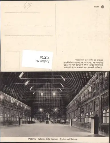 353726,Veneto Padova Palazzo della Ragione Veduta dell Interno Palast Innenansicht