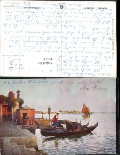 353731,Künstler AK A. Scrocchi Veneto Venezia Venedig Traghetto Gondel