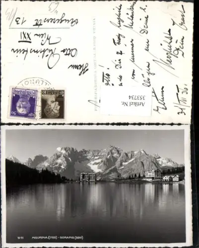353734,Veneto Belluno Misurina See m. Sorapis Bergkulisse