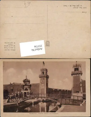 353736,Veneto Venezia Venedig Veduta esterna dell Arsenale Brücke Türme