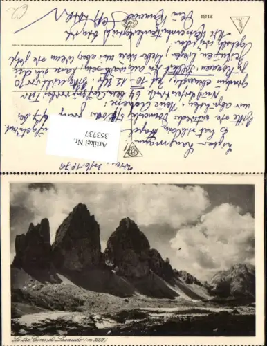 353737,Veneto Belluno Le tre Cime di Lavaredo Bergkulisse