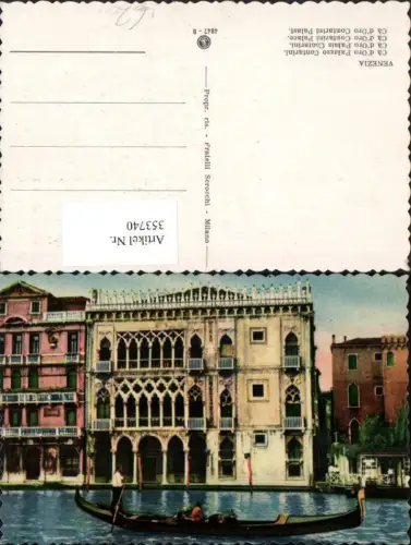 353740,Veneto Venezia Venedig Ca d'Oro Palazzo Contarini Palast Gondel