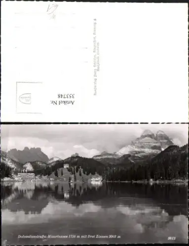 353748,Veneto Belluno Misurinasee See m. Drei Zinnen Bergkulisse