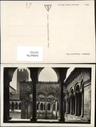 353752,Veneto Verona Chiostro di S. Zeno Kloster Arkaden