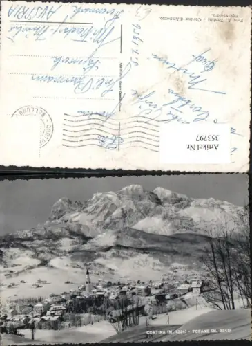 353797,Veneto Belluno Cortina Totale m. Tofane Bergkulisse Winterbild
