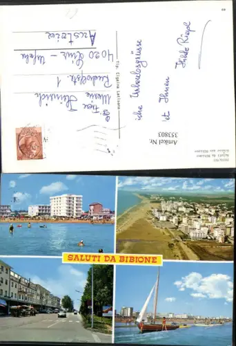 353803,Veneto Venezia Bibione Totale Strand Segelboot Straßenansicht Mehrbildkarte