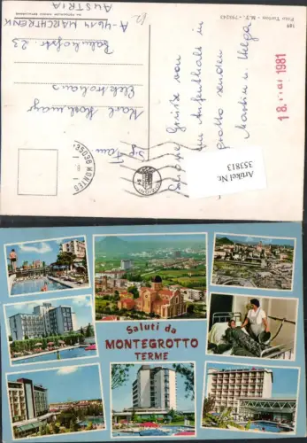 353813,Veneto Padova Montegrotto Terme Totale Kirche Hotels Mehrbildkarte