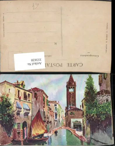 353820,Künstler AK Veneto Venezia Venise Vendig Ponte S. Barnaba Brücke Kanal