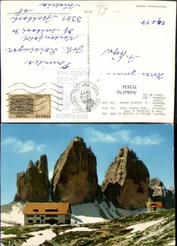 353834,Veneto Belluno Rifugio A. Locatelli Tre Cime di Lavaredo Bergkulisse
