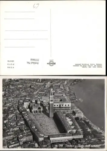 353868,Veneto Venezia Venedig Vista dall aereo Teilansicht Markusplatz Fliegeraufnahme