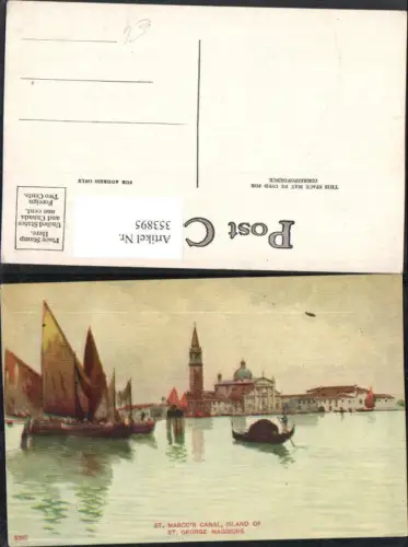 353895,Künstler AK Veneto Venezia Venedig St. Marcos Canal Island of St. George Maggiore