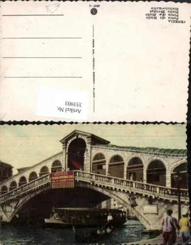353903,Veneto Venezia Vendig Ponte di Rialto Rialtobrücke Brücke Boot