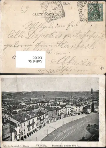 353930,Veneto Verona Panorama Piazza Bra Teilansicht