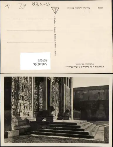 353956,Veneto Verona La Basilica di S. Zeno Maggiore Particolare del portale Kirchenportal