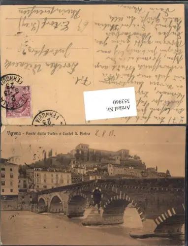 353960,Veneto Verona Ponte della Pietra e Castel S. Pietro Brücke m. Kaserne
