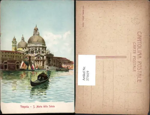 371619,Künstler AK Veneto Venezia Venedig S. Maria della Salute Kirche Gondel