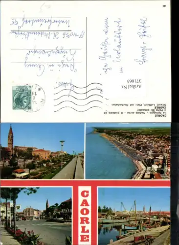 371665,Veneto Venezia Caorle La Spiaggia Porto di pescatori Totale Strand Hafen Mehrbildkarte