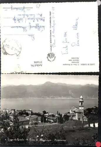 371694,Veneto Verona Lago di Garda S. Zeno di Nontagna Panorama Kirche Bergkulisse