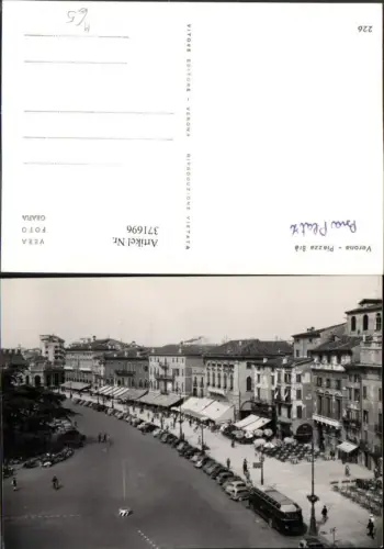 371696,Veneto Verona Piazza Bra Platz Geschäfte Autos Autobus Bus