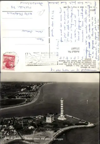 371697,Veneto Venezia Lido di Jesolo Veduta aerea del fara e spiaggia Leuchtturm