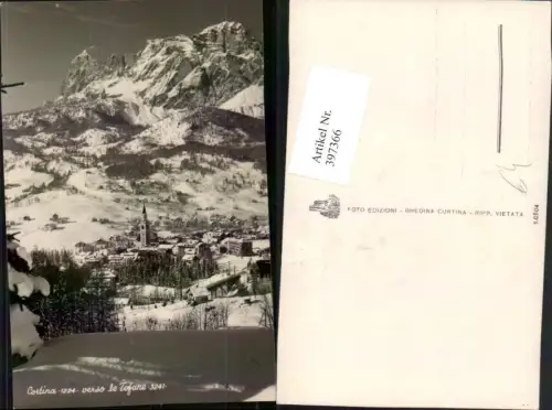 397366,Veneto Belluno Cortina d'Ampezzo Totale verso le Tofane Bergkulisse Winterbild