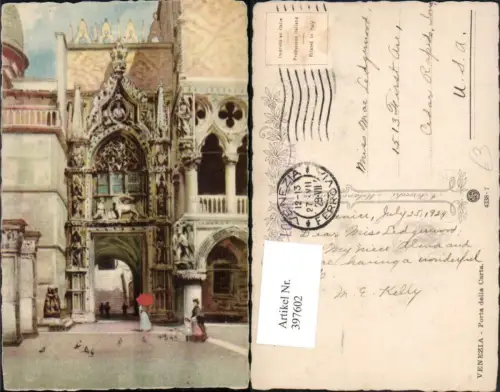 397602,Künstler AK Veneto Venezia Venedig Porta della Carta Tor