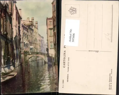 397606,Künstler AK Veneto Venezia Venedig Canale di S. Luca Kanal Brücke