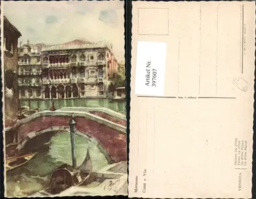 397607,Künstler AK Veneto Venezia Venedig Palazzo Ca d'Oro Palast Brücke