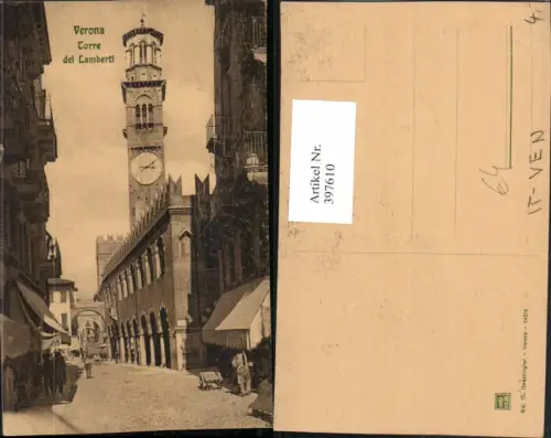 397610,Veneto Verona Torre di Lamberti Turm Straßenansicht
