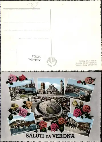 397622,Veneto Verona Totale Arena Basilica Chiesa S. Libera Kirche Brücke Mehrbildkarte
