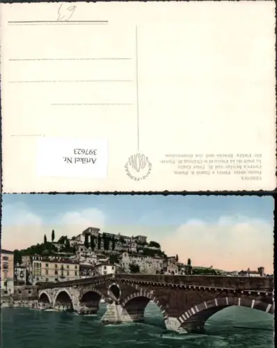 397623,Veneto Verona Ponte della Pietra e Castel S. Pietro Brücke Schloss