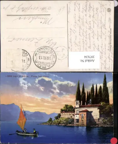 397634,Veneto Verona Lago di Garda Punta San Vigilio b. Torri del Benaco Segelboot