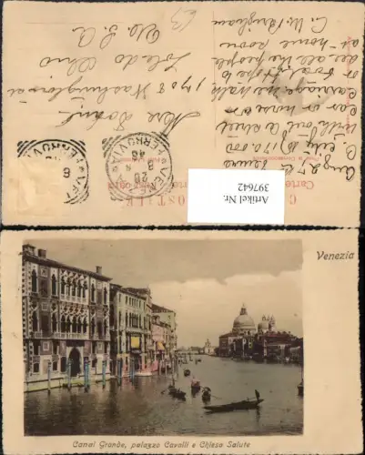 397642,Veneto Venezia Venedig Canal Grande palazzo Cavalli e Chiesa Salute Kanal