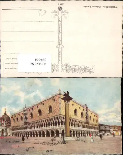 397654,Künstler AK Veneto Venezia Venedig Palazzo Ducalo Dogenpalast Säule