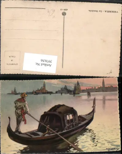 397656,Künstler AK Veneto Venezia Venedig La Gondola Gondel Boot