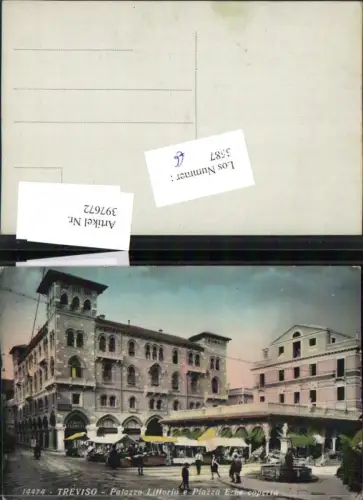 397672,Veneto Treviso Palazzo Littorio e Piazza Erbe coperta Palast