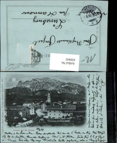 420443,Mond Litho Veneto Belluno Cortina Teilansicht m. Tofana Bergkulisse pub Carl Otto Hayd 8375