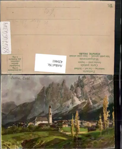 420461,Künstler AK M. Zeno Diemer Vento Belluno Cortina Totale Bergkulisse