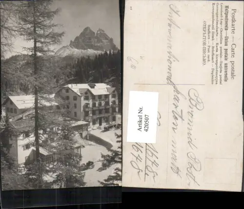 420507,Veneto Belluno Auronzo di Cadore Hotel Misurina Bergkulisse