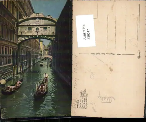 420512,Veneto Venezia Venedig Ponte di Sospiri Seufzerbrücke Kanal Gondeln