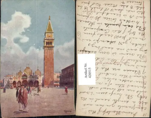 420515,Künstler AK Veneto Venezia Venedig Chiesa di S. Marco e Campanile Markusdom Turm