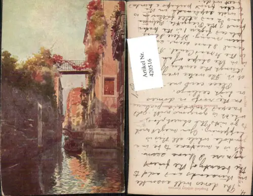 420516,Künstler AK Veneto Venezia Venedig Rio Albrizzi Kanal Gondel